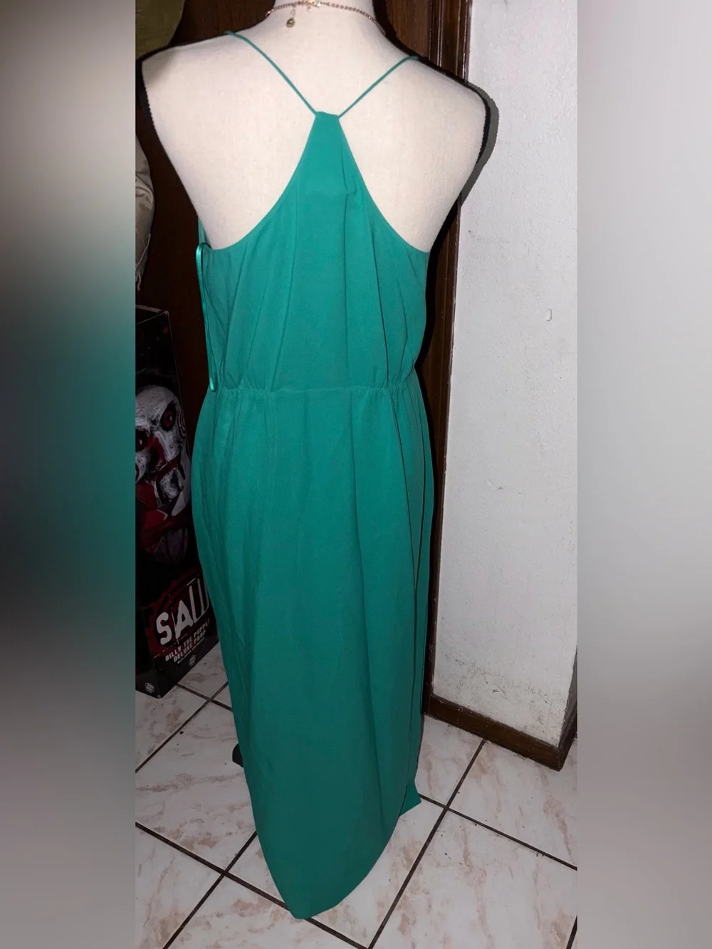 J Crew Green Maxi Long Sleeveless Dress Size 8